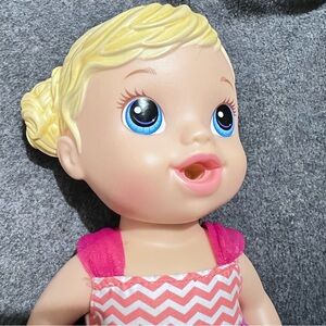 Hasbro Doll with Blonde Hair and Pink Zigzag Dress